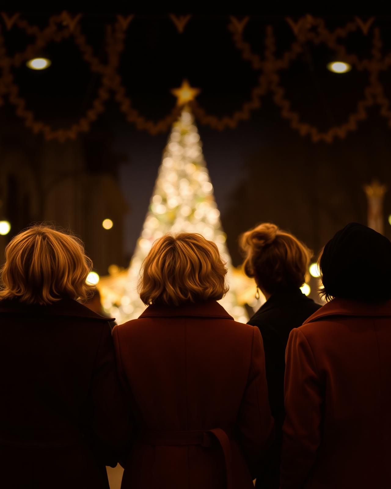 Mulheres contemplando as luzes do Natal Luz em Gramado